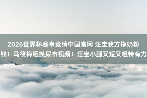 2026世界杯赛事竞猜中国官网 汪宝我方挣奶粉钱！马筱梅晒换尿布视频！汪宝小腿又短又粗特有力