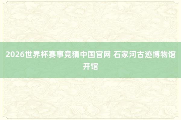 2026世界杯赛事竞猜中国官网 石家河古迹博物馆开馆