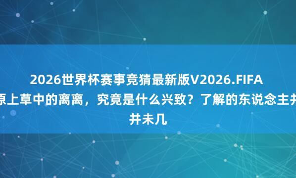2026世界杯赛事竞猜最新版V2026.FIFA 离离原上草中的离离，究竟是什么兴致？了解的东说念主并未几