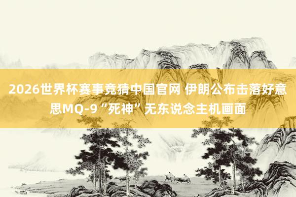 2026世界杯赛事竞猜中国官网 伊朗公布击落好意思MQ-9“死神”无东说念主机画面