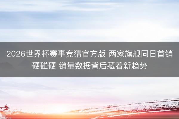 2026世界杯赛事竞猜官方版 两家旗舰同日首销硬碰硬 销量数据背后藏着新趋势